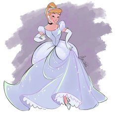 a drawing of a princess in a blue dress