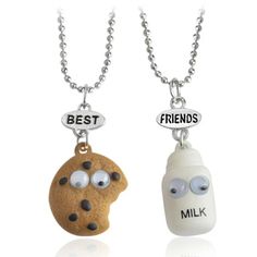 Two Beautiful Necklaces For You And Your Best Friend. A Great Conversation Piece That Is Really Cute. Silver Plated Over Zinc Alloy. 40cm- 46cm In Length. Milk Cookies, Friend Necklaces, Fun Cookies, Conversation Piece, Beautiful Necklaces, Womens Jewelry Necklace, Zinc Alloy, Best Friend, Silver Plate