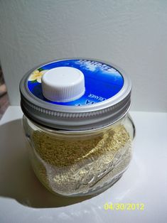 there is a jar with some stuff in it