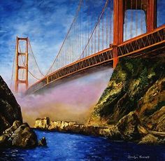 a painting of the golden gate bridge in san francisco