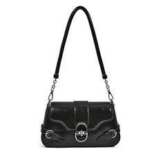 PRICES MAY VARY. FASHION ALL-MATCH - This lady handbag looks more personalized and can be matched at will. You can simply use it as a casual cross-body purse, stylish handbags or a special shoulder bag. Size:8.7" x 2.4" x 5.5". MATERIAL - This womens satchels matching with high-quality hardware zippers and metal fittings, was handmade of soft durable high quality PU,highly anti-scratch and tear-resistant , not easy to be out of shape,and easy to clean, simply just wipe with water to keep this ba Black Purse Silver Hardware, Cute Black Purse, Shoulder Bag Aesthetic, Small Purses And Handbags, Small Black Bag, Purse Aesthetic, Y2k Bags, Y2k Purse, Accessories Mobile