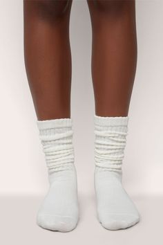 Introducing the Slouchy Sock - one of our favorite GUIZIO styling accessories. The extra length allows the sock to be loose on the ankles, making the Slouchy Sock the coziest accessory you might need more than one of. 80% Cotton, 15% Polyester, 5% Spandex Model is wearing a size XS/S Tu White Knee Socks, Trendy Affordable Winter Socks, Trendy Stretch Socks At Cheap Price, Sloucy Socks, Nottinghill Socks, Cheap Fitted Gray Socks, Ugg Socks Nordstrom, Sporty Gray Socks, Cheap Sporty Winter Socks