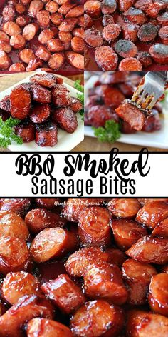 bbq smoked sausage bites on a plate