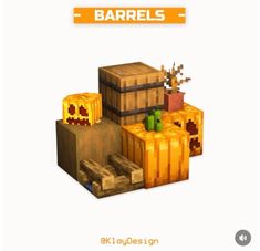 an image of some items that are in the minecraft game barrells on