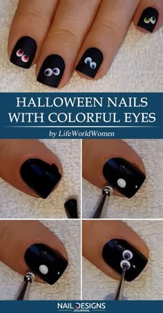 Easy Halloween Nails, Scary Halloween Nails Design, Halloween Nails Designs, Easy Halloween Nails Design, Diy Nails Easy, Minimalist Nail