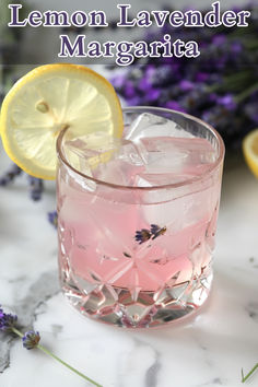 the lemon lavender margarita is ready to be served