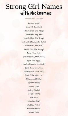 Name Ideas For Girls Unique, Good Names For Girls, Girl Names For Book Characters, Name For Characters Female, Cute Girl Names With Nicknames, Cute Girl Names Aesthetic, Character Name Ideas Girl, Names For Princesses, Girl Name Ideas Aesthetic