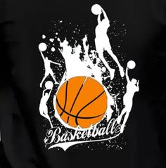 a black shirt with an orange and white basketball ball on the front that says basketball club