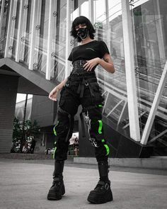 Cyberpunk Outfit, Futuristic Clothing, Techwear Pants, Techwear Outfits, Techwear Fashion, Cyberpunk Fashion, Looks Black