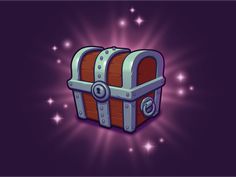 an image of a cartoon chest on a purple background