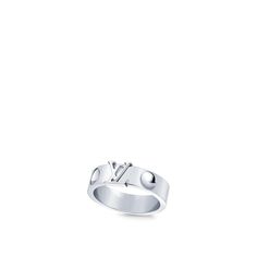 The empreinte ring is stamped with trunk-nail imprints and bears the bold lv initials designed by georges vuitton in 1896. Crafted from 18-kt white gold, it is a modern, substantial jewel, designed to appeal to women and men alike. Offered in several sizes, it is easy to wear and can be styled with other pieces for an individual look. Louie Vuitton, Gray Jewelry, Louis Vuitton Empreinte, Louis Vuitton Jewelry, Ring White Gold, Jewelry Care Instructions, Luxury Rings, Louis Vuitton Official, Fine Jewelry Collection