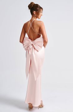 Look and feel angelic on your big day in Sarita. The cut is simple and clean, with triangle shaped cups, cross over straps and an elegant but sexy low back. The smooth, soft satin drapes over your figure and the removable bow is the perfect finishing touch. Slip on with white heels for your most romantic look yet. 



Colour: Blush.

Premium non-stretch satin.

Fully lined.

Triangle cups.

Cross over, adjustable straps.

Removable bow on back.

Low v-shape back.

Invisible zipper to reverse.

M Homecoming Dresses Corset, Midi Dress Wedding Guest, Dresses Flowy, Split Long Dress, Maxi Dress Sale, Sparkle Dress, Maxi Dress Navy, White Heels, Dresses By Length