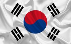 the flag of south korea is shown in this image