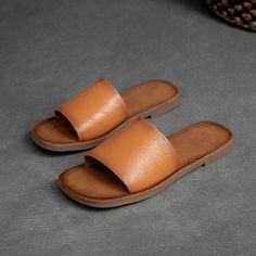 Lasaky - Premium Leather Fashion Slippers with Rubber Sole - Stylish, Comfortable, and Moisture-Wicking for Bathroom or Casual Wear Leather Scarf, Women Casual Flats, Summer Heels, Fashion Slippers, Slides Women, Martin Boots, Shoe Size Conversion, Pig Skin, Leather Slides