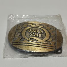 80s Quaker State Motor Oil Oval Brass Metal Belt Buckle, Nip, 3.5" X 2.5", Never Been Open In Original Packaging, Please See Pics For Wear And Ask Questions, Lube Shop Garage Owner Car Truck Mechanic Gift Racing Nascar Indy Mens Buckles 1980s Vintage Belt Buckle Racing Motorcycle Truck Mechanic, Shop Garage, Mechanic Gifts, Brass Belt, Brass Belt Buckles, Vintage Belt Buckles, Vintage Belt, Racing Motorcycles, Metal Belt