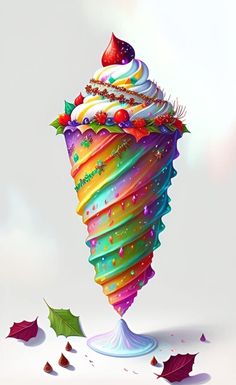 an ice cream sundae with sprinkles and toppings on the top