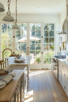 a kitchen filled with lots of counter top space