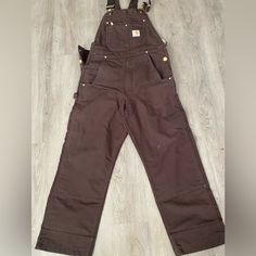 Winter Must Dark Brown Overalls, Brown Workwear Overalls With Pockets, Brown Carhartt Overalls, Brown Curdoroy Overalls, Carhartt Denim Overalls, Brown Overalls, Carhartt Pants, Men Carhartt, Cosplay Ideas