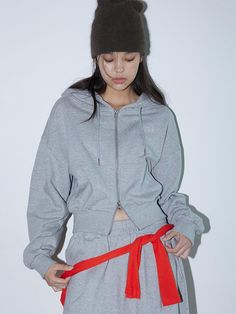 Composition : Cotton 75 / Poly 25Country of Origin : Republic of Korea Gray Zipper Sweatshirt, Casual Activewear With Drawstring Hood And Half-zip, Gray Sporty Sweatshirt With Zipper Closure, Sports Half-zip Activewear With Drawstring Hood, Sporty Half-zip Sweatshirt With Drawstring Hood, Half-zip Sportswear With Zipper Closure, Outdoor Half-zip Outerwear With Drawstring Hood, Cropped Zip Up, Hoodie Top