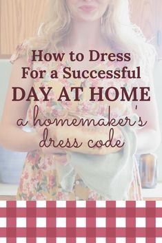 a woman holding a bagel in her hands with the words how to dress for a successful day at home