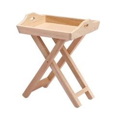 a small wooden tray with two legs