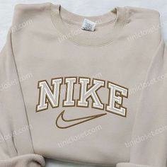 Nike Inspired Embroidered Shirt, Nike Vintage Embroidered Shirt, Nike Spellout Embroidered Shirt Nike Inspired, Vintage Nike Sweatshirt, Cute Nike Outfits, Custom Nike, Nike Sweatshirt, School Clothes, Cute Nikes