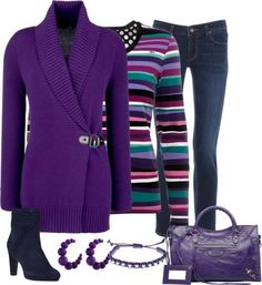 Cute Purple Sweater Outfit, Purple Vest, Looks Jeans, Sweater Ideas, Clothes Fall, Indigo Jeans, Fashion Vocabulary, Deep Winter, Sweater Outfit