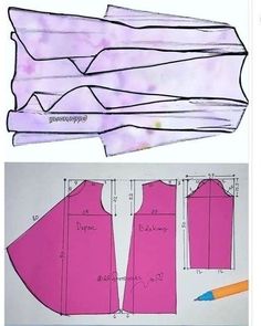 an image of sewing instructions for a top and skirt with the pattern cut out on it