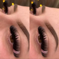 Eyelash Extensions White Ends, Eyelash Extensions With Color At The End, Lash Set With Color, Pink Lash Extensions, Lash Inspiration, Birthday Makeup Looks, Concert Makeup, Lash Designer