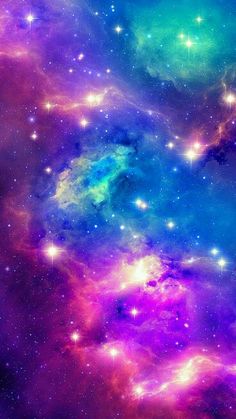 an image of colorful space with stars in the background