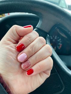 Red And Pink Nails Ideas, Pink And Red Nails, Mani Inspiration, Ideas Uñas, Real Nails, S Nails, Valentine Nails, Crazy Nails, Cute Gel Nails