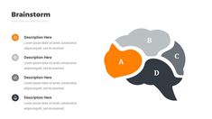 the brain diagram for powerpoint is shown with three sections labeled in orange and gray