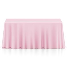 a pink tablecloth on a white background