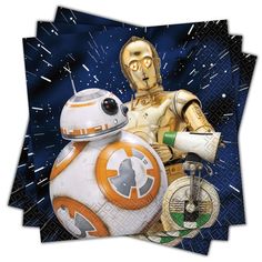 star wars lunch napkins featuring bbg and c - 3po