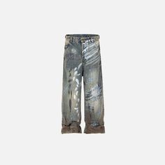 Front view of the blue Loose Baggy Graffiti Jeans in a gray background Comfy Street Style, Vintage Grunge Aesthetic, Grunge Style Outfits, Graffiti Jeans, Summer Chic Outfit, Hip Hop Fashion 90s, 90s Y2k Fashion, 90s Hip Hop Fashion, Trendy Fits