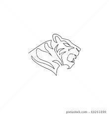 the outline of a tiger's head on a white background