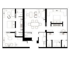 the floor plan for a two bedroom apartment with an attached kitchen and living room area