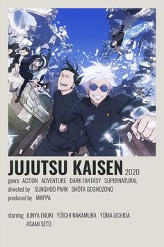 the poster for jutsusu kasen and other anime characters