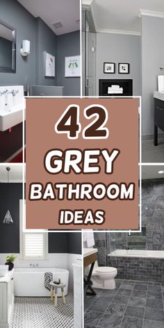 Explore 42 elegant grey bathroom ideas for a sophisticated look. From sleek designs to cozy accents, find inspiration to transform your space into a stylish retreat! Grey And White Bathroom Ideas Modern, Gray Bathroom Decor Ideas, White Bathroom Ideas Modern, Gray Bathrooms, Grey Bathroom Ideas, Taupe Bathroom, Bathroom Cabinet Makeover, Grey Bathroom Cabinets, Grey And White Bathroom