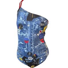 Ab+: Good Condition, Used. Please Check Photos For Detail. Underarm To Underarm: 13 Inch (33cm) Denim Print, Dior Vintage, Blue Swimsuit, Vintage Logo, Womens Swim, Christian Dior, Color Blue, Dior, One Piece