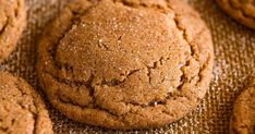 a close up view of some cookies on a table