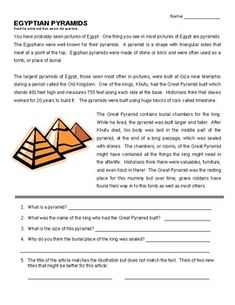 the egyptian pyramids worksheet is shown in this image, and it has an interesting