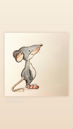 a painting of a mouse on a white background