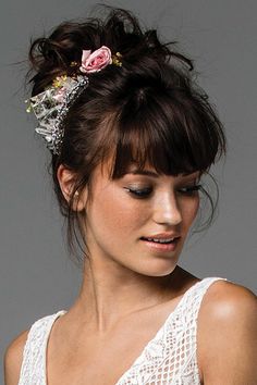 Medium Length Wedding Hair With Bangs, Wedding Bangs Hairstyle, Bangs Wedding Styles, Bridal Hairstyles With Bangs, Brides Hairdo, Bridal Hair With Bangs, Wedding Hair With Bangs, Bride Curls, 2012 Hairstyles