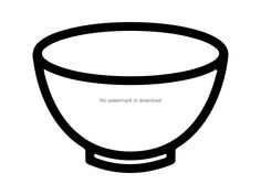 a black and white image of a bowl with the words no watermark in it