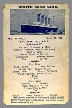 an old menu for a white star line cruise ship, with information about the ships