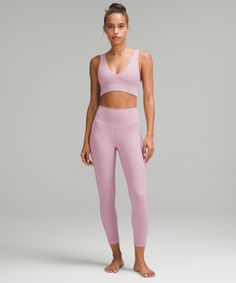 Feels (Almost) As Good As Savasana. Powered By Nulu Fabric, This Version Of The Lululemon Align Yoga Bra Wraps You In Buttery Softness And Has A V-Neckline. Designed For Yoga. Intended For Low-Impact Activities. | Lululemon Align™ V-Neck Bra Light Support, A/B Cup Pink Lululemon Activewear For Yoga, Lululemon Pink Activewear For Pilates, Fitted Lululemon Sports Bra, Lululemon Fitted Sports Bra For Pilates, Casual Fitted Lululemon Sports Bra, Lululemon Seamless Activewear For Yoga, Pink V-neck Activewear For Workout, Lululemon Compressive Sports Bra, Lulu Bra