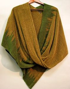 Twisted Shawls are mostly woven with a cotton warp and rayon chenille weft. Cost is $200. Some twisted shawls use bamboo, silk or space-dyed chenille and cost from $210 – $215. They are washable, on gentle cycle or simply freshened in a hot dryer (10 min) with a wet towel. Click for Full Care Click for Folding & Wearing instructions Handwoven Clothing, Rigid Heddle Weaving Patterns, Woven Shawls, Saori Weaving, Handwoven Shawls, Rigid Heddle Weaving, Heddle Loom, Handwoven Scarf, Weaving Designs