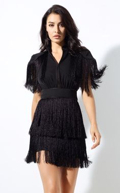 Black Fringe Party Dress Luxury Formal Dress With Fringe, Luxury Gala Dresses With Fringe, Cute Snowball Dresses Fringe, Fringe Dress 2022, Short Sleeve Fringe Dress, Dresses Fringe And Glitter, Luxury Fringe Formal Dress, Fringe Dress Formal Western, Black Fringe Dress Party