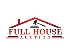 full house auction logo with hammer and judge's gavel on the top right hand corner